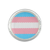 Funky Boho Stripe Abstract Transgender Pride Flag Ring (Front)