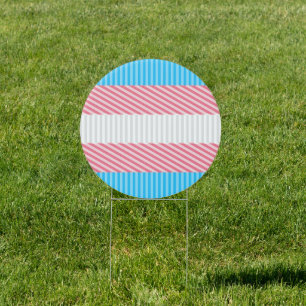 Funky Boho Stripe Abstract Transgender Pride Flag Sign