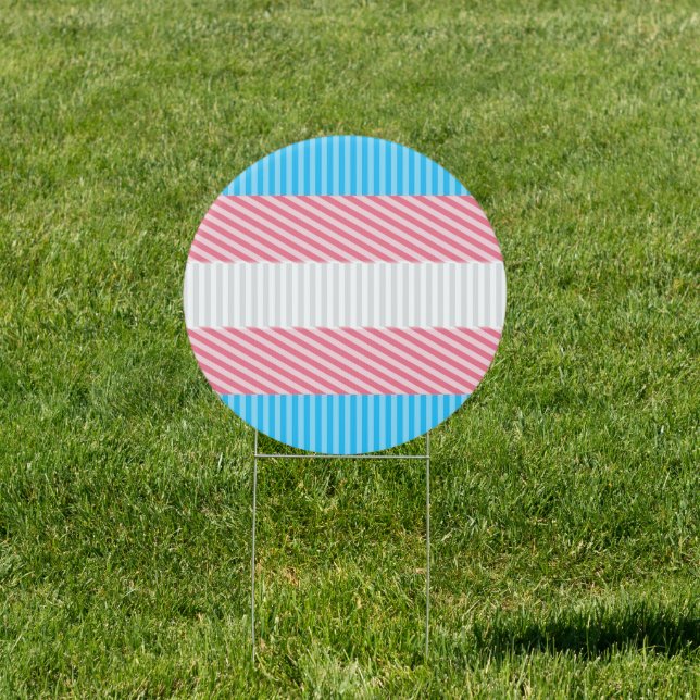 Funky Boho Stripe Abstract Transgender Pride Flag Sign (Insitu)