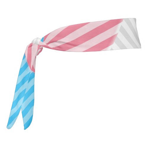 Funky Boho Stripe Abstract Transgender Pride Flag Tie Headband