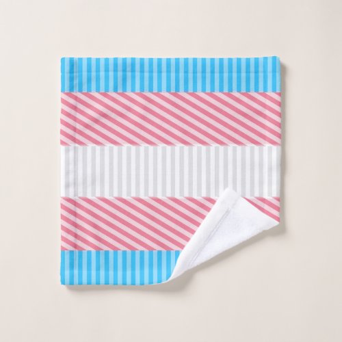 Funky Boho Stripe Abstract Transgender Pride Flag Wash Cloth