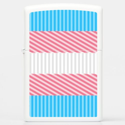 Funky Boho Stripe Abstract Transgender Pride Flag Zippo Lighter
