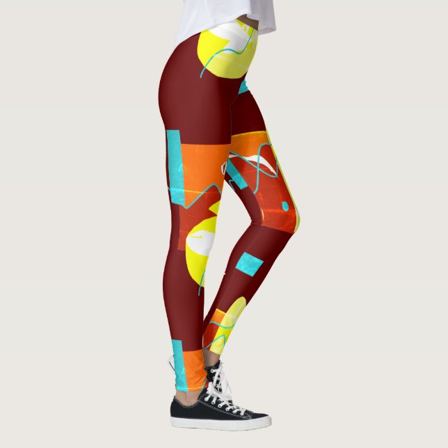 Funky Bold Abstract Art Leggings (Right)
