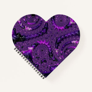 Funky Bold Boho Purple Digital Abstract Fractal Notebook