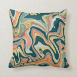 Funky Bold Colorful Artsy Marble Swirl Ebru Throw Pillow<br><div class="desc">This trendy throw pillow features a funky pattern design - lots of swirls,  a marble effect and bold funky colors. This is the perfect pillow to brighten up your living room in a trendy way. Also available as outdoor pillow for your backyard and patio.</div>