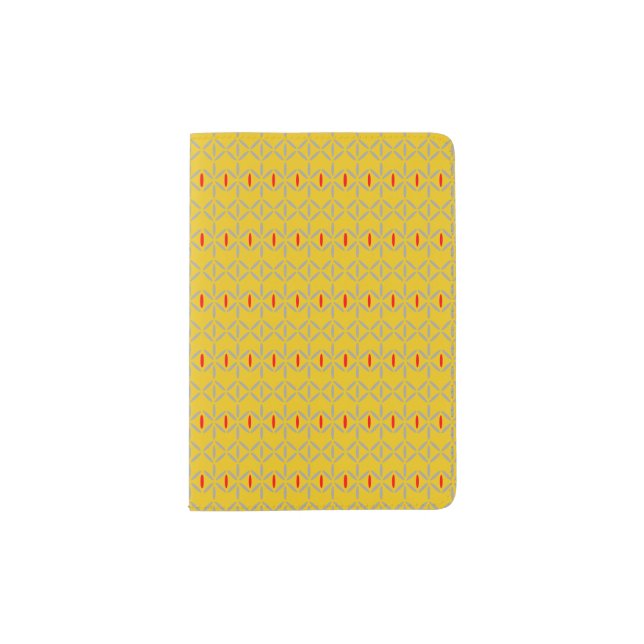 funky bold on mustard passport holder (Front)