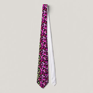 Funky Breast Cancer Ribbons Neck Tie