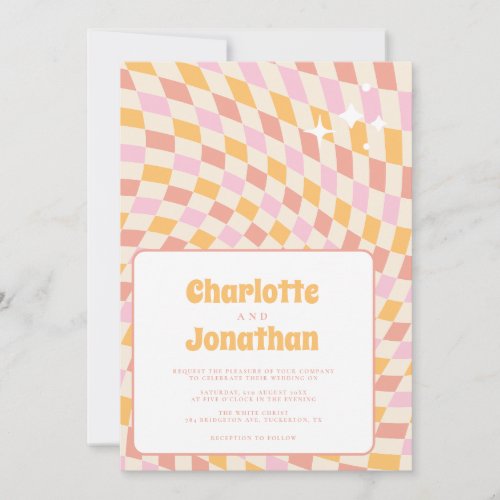 Funky Bright and Colorful Summer Wedding Invitation