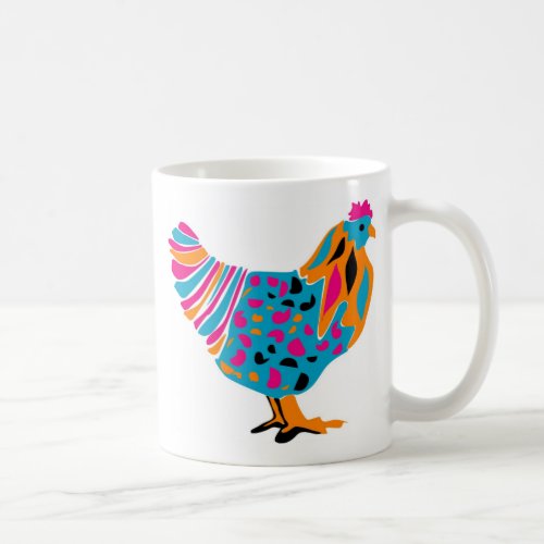 Funky Bright Chicken Coffee Mug