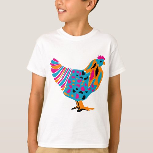 Funky Bright Chicken T_Shirt