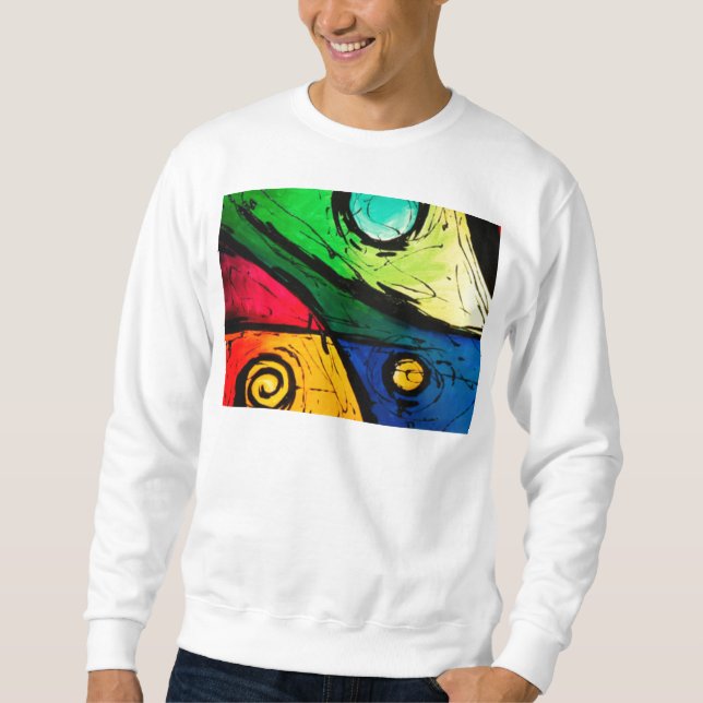 Funky Bright Colors Abstract Art Sweatshirt (Front)