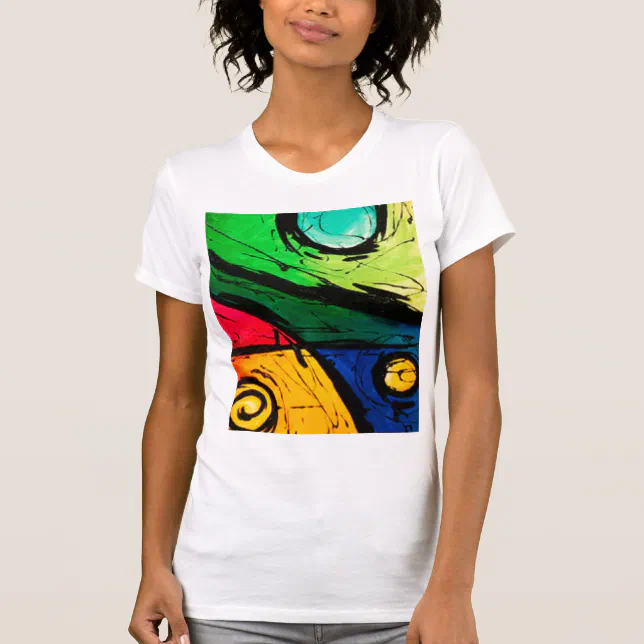 Funky Bright Colors Abstract Art T Shirt Zazzle