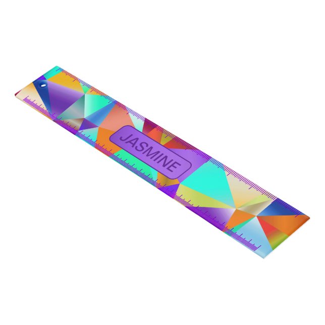 Funky Bright Geometric … Personalize Ruler (Angled)