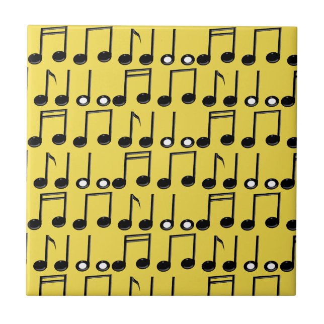 Funky Bright Musical Notes Pattern Ceramic Tile (Front)