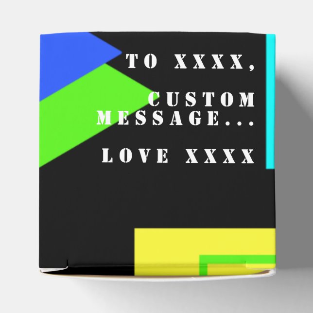 FUNKY BRIGHT RETRO 80S FASHION SHAPES PATTERN GIFT FAVOR BOXES (Top)