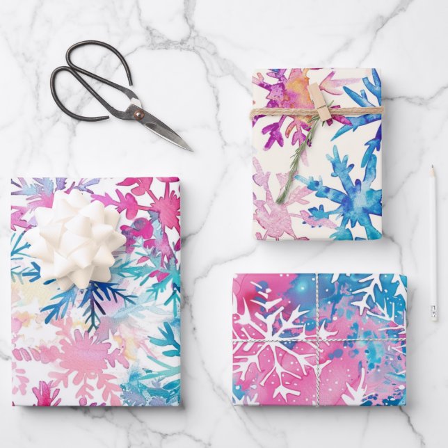 Funky Brights Christmas Themed  Wrapping Paper Sheets (Front)