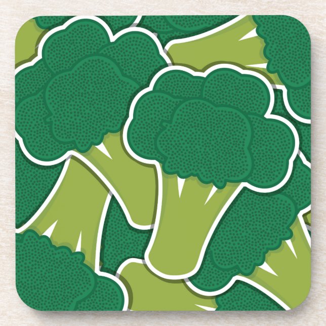 Funky broccoli beverage coaster (Front)