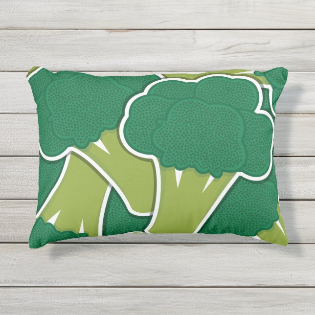 Funky broccoli outdoor pillow (Front)
