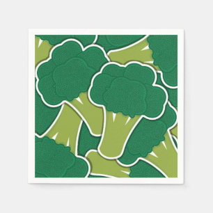 Funky broccoli paper napkins
