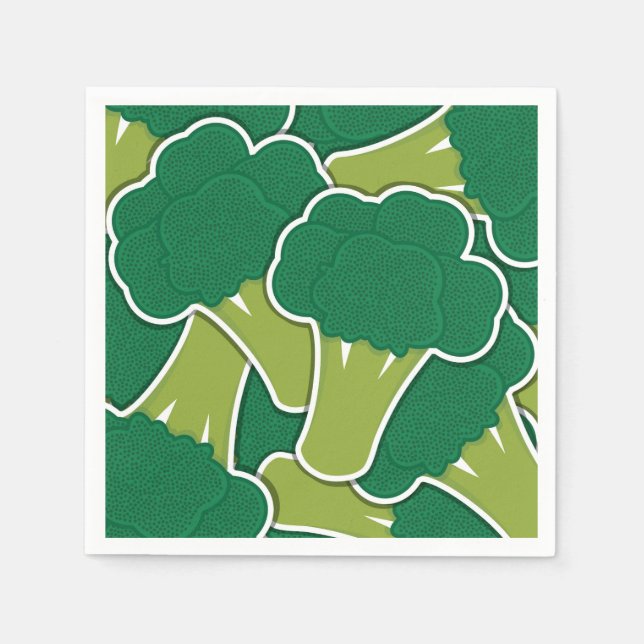 Funky broccoli paper napkins (Front)