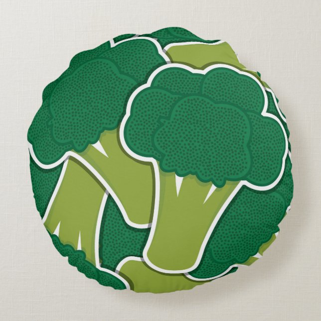 Funky broccoli round pillow (Back)