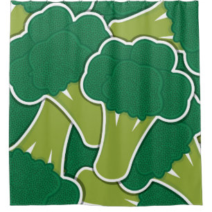 Funky broccoli shower curtain
