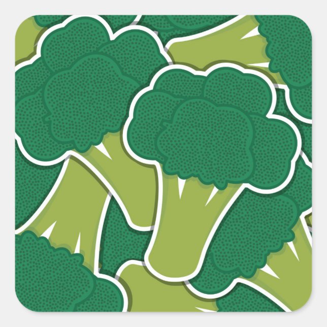 Funky broccoli square sticker (Front)
