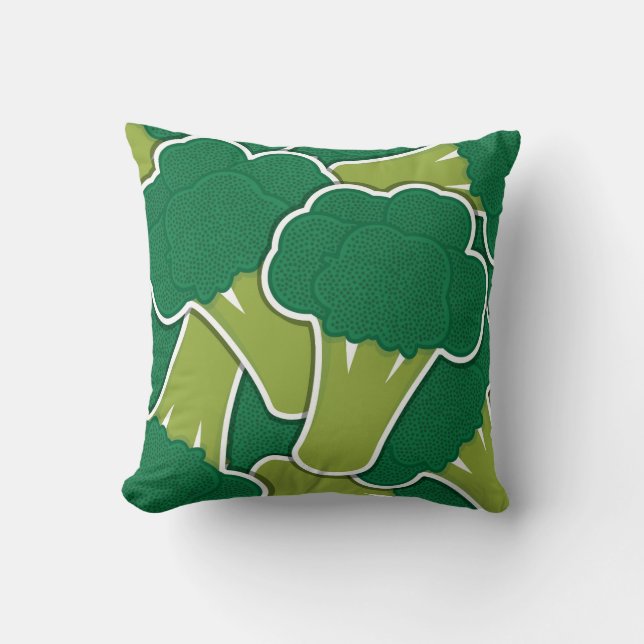Funky broccoli throw pillow (Front)