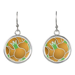 Funky brown onions earrings