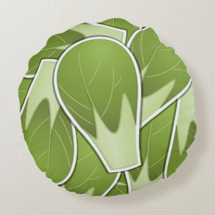 Funky brussel sprout round pillow