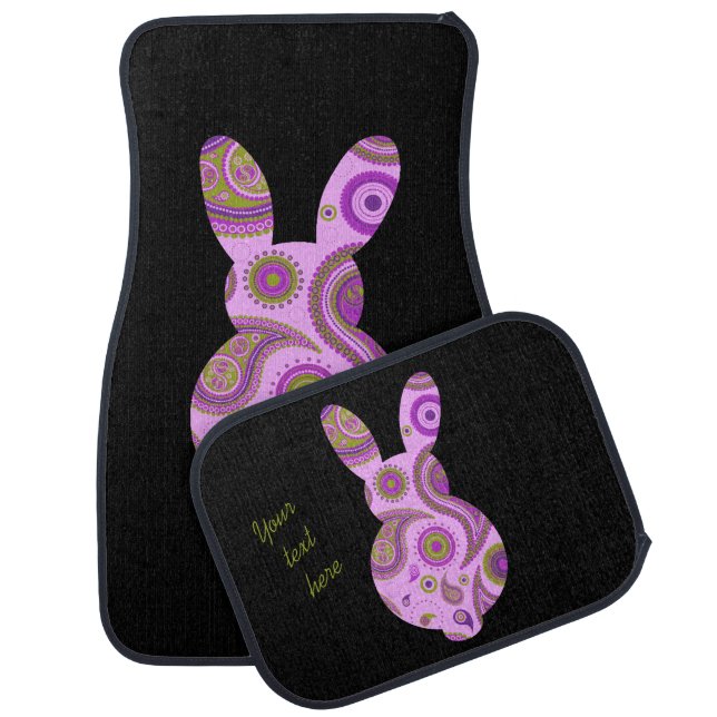Funky Bunny in Crazy Paisley Car Floor Mat (Set)