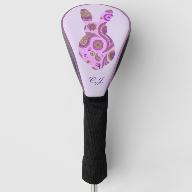 Funky Bunny in Crazy Paisley Golf Head Cover (Front)