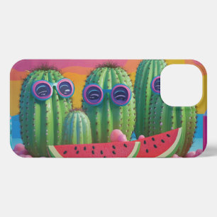 Funky Cacti with Sunglasses, Watermelon, and Candy iPhone 13 Case