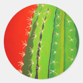 Funky Cactus Classic Round Sticker