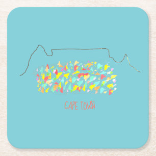 Funky Cape Town Table Mountain Colorful Coaster