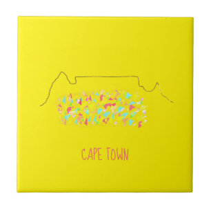 Funky Cape Town ZA Table Mountain Colorful Ceramic Tile