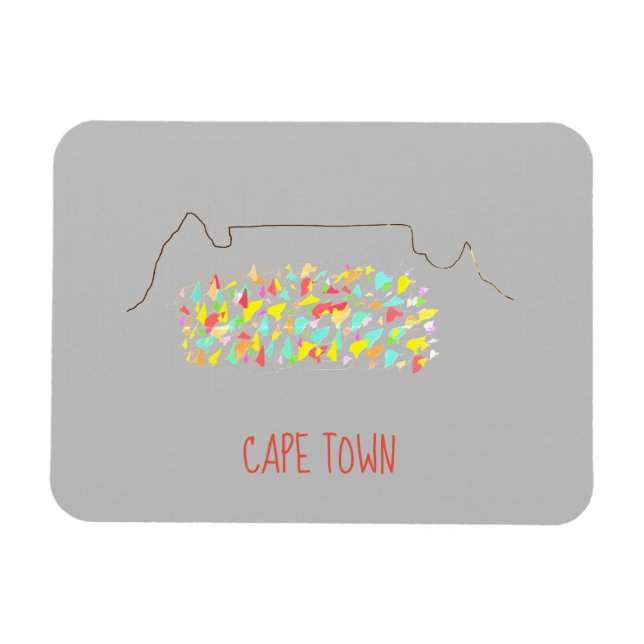 Funky Cape Town ZA Table Mountain Colorful Magnet (Horizontal)