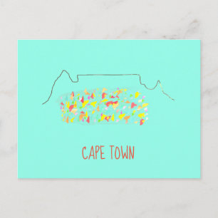 Funky Cape Town ZA Table Mountain Colorful Postcard