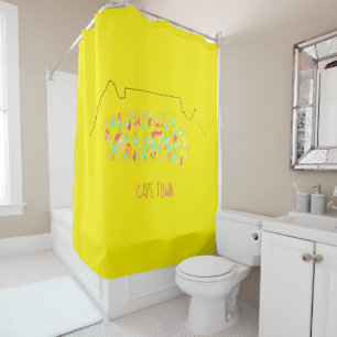 Funky Cape Town ZA Table Mountain Colorful Shower Curtain