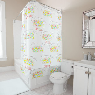 Funky Cape Town ZA Table Mountain Colorful Shower Curtain