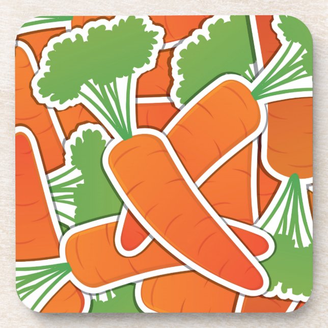 Funky carrot beverage coaster (Front)