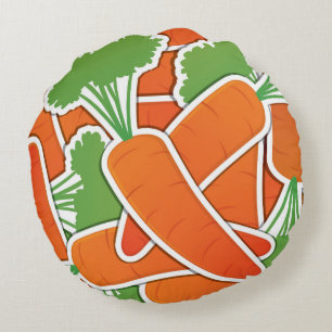 Funky carrot round pillow