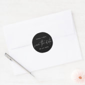 Funky Casual Onyx Black Elegant Modern Classic Round Sticker (Envelope)