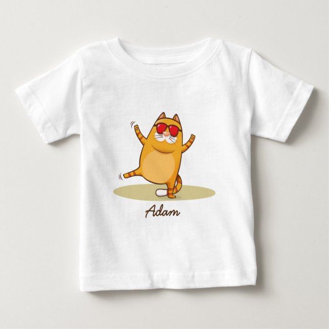 Funky Cat baby fine jersey tshirt (Front)
