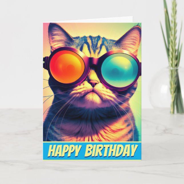 Funky Cat's Psychedelic Acid Dream World Card (Front)