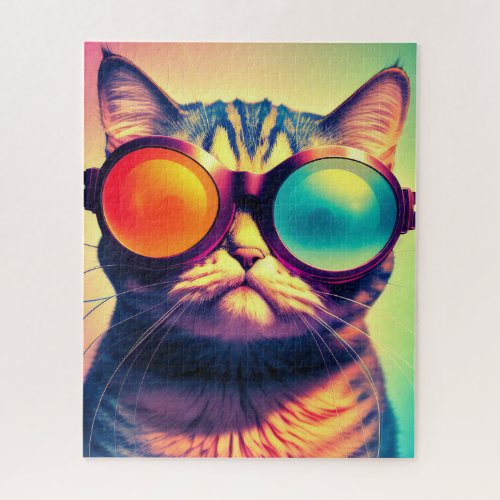 Funky Cats Psychedelic Acid Dream World Jigsaw Puzzle