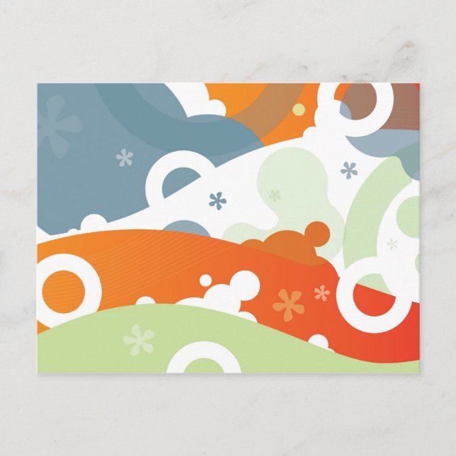 Funky Cherry Abstract Postcard (Front)