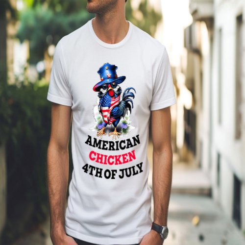 Funky Chicken in Stylish Hat T_Shirt