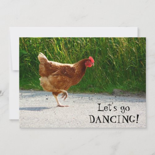 Funky Chicken _ Lets Go Dancing Invitation