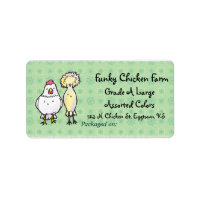 Funky Chickens Egg Label